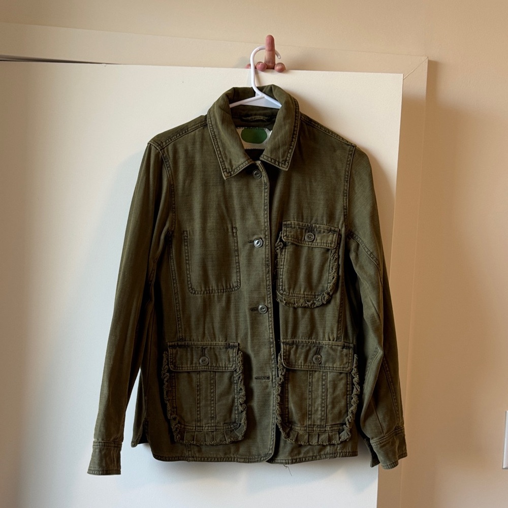 Olive Green Athropologie Utility Jacket
